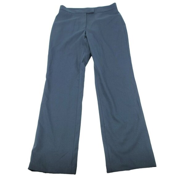 Nina McLemore Slate Gray Pants 8 Virgin Wool Silk Trousers Career Relaxed - Picture 1 of 6